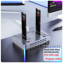 Dual-Bay M.2 NVME NGFF SSD Clone Docking Station 20Gbps USB3.2 GEN2 Type C OFFline Cloner Duplicator NVME PCIE Behuizing