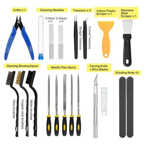 3D Printer Nozzle Cleaning Model Tools Kit 3D Printing Tools Hobby Building Tools Kit for 3D Print Removing Finishing 1
