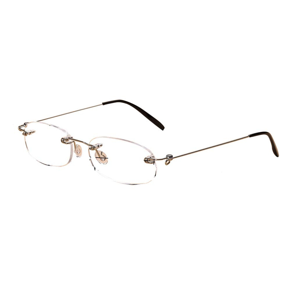 Rimless Reading Glasses 4.0x Clear Magnification Lightweight Unisex Designer Readers