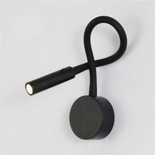 Modern LED Reading Wall Lamp Flexible Hose Bedside Wall Mounted Sconce Bedroom Study Book Wall Light with 1