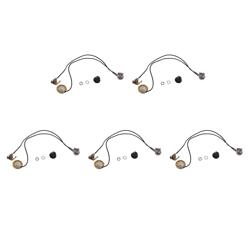 5 Pcs 27Mm Guitar Pickup Piezo Transducer Prewired Amplifier With 6.35Mm Output Jack For Acoustic Guitar Ukulele Cigar 6032614872227