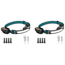 2X Light Lamp LED Rechargeable,1000Lumen Flashligh with Motion Sensor,with 4 Helmet Clip for Camping,Hiking