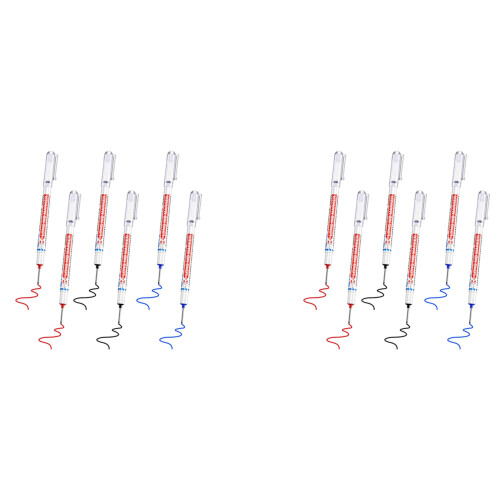 12Pcs Long  Deep Hole  Multifunction Long Nosed  Deep Drill Hole Carpenter Mark Waterproof  Pen