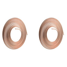 2pcs 25FT 7.62M Tube Nuts Car Roll Tube Coil of 1/4 Inch OD Copper Nickel Brake Pipe Hose  Piping Tube Tubing