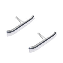 2X Swimming Pool Brush , 18-Inch Polished Aluminum Brush , for Cleaning Walls and Tiles (Not Including Poles)