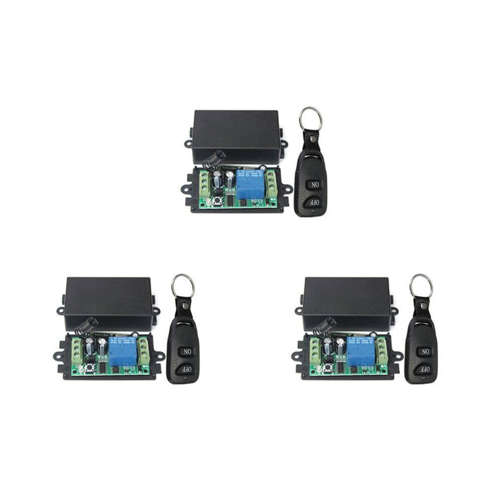 3X 12V 10A 1Ch Wireless Remote Control System Receiver Transmitter 2 Buttons Waterproof Remote 433Mhz 6032167896299