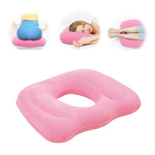 Inflatable Donut Cushion for Hemorrhoid and Tailbone Pain Relief, Adjustable Air Seat Pillow Pink 13.65'x11'x3.3'