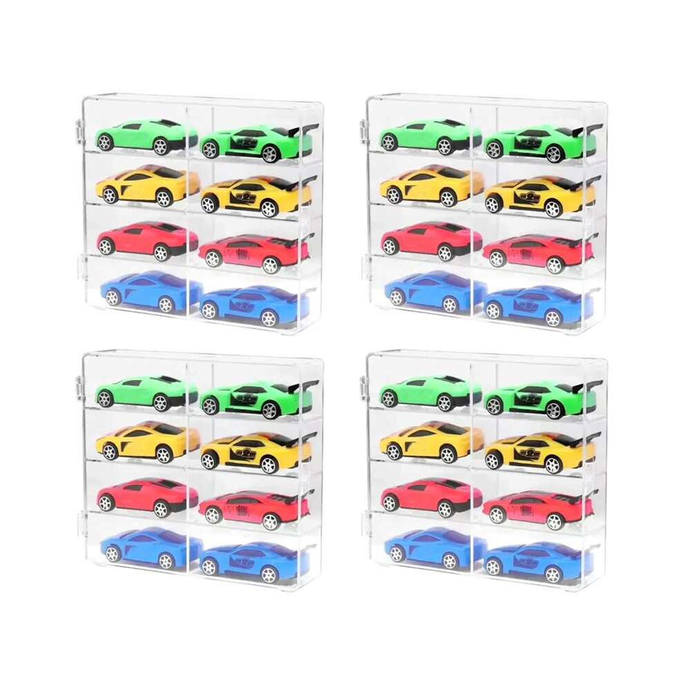 Brecantia Car Display Box 1:64 For Car Model Toy 8 Grid Cabinet Rack Dustproof Stackable Car Storage Boxes