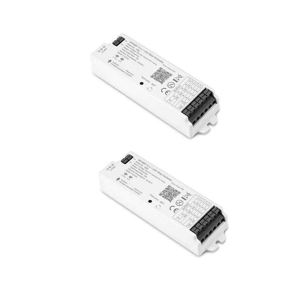 2X Wb5 Rf Wifi Led Strip Controller Rgb Cct Rgbw 5In1 Dimmable Dc12-24V Lights Controller For Life App 6033009920813
