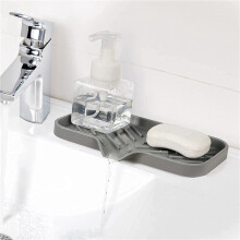 4X Silicone Kitchen Soap Tray, Sink Tray Drain Sponge Rack, Sink Storage Tray, Used for Sponge Soap Dispenser Scrubber