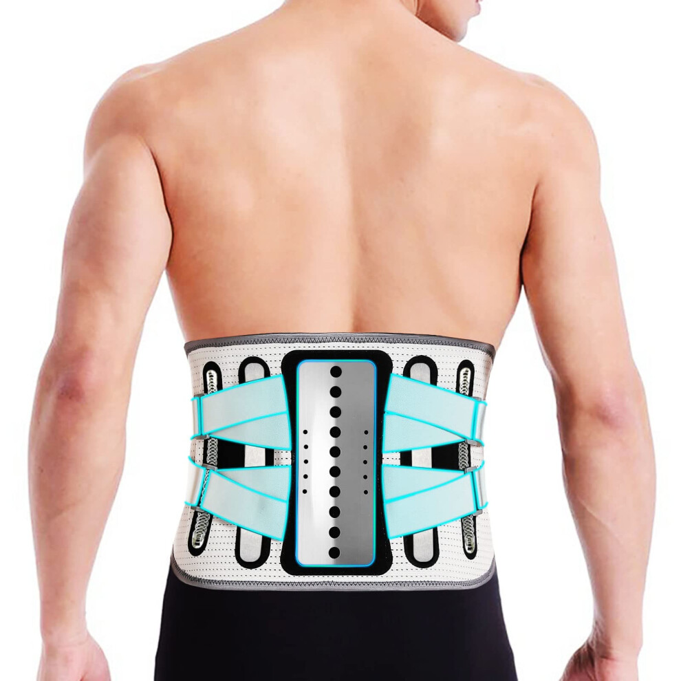 Adjustable Lumbar Back Brace for Lower Back Pain Relief, Detachable Support Belt for Men and Women