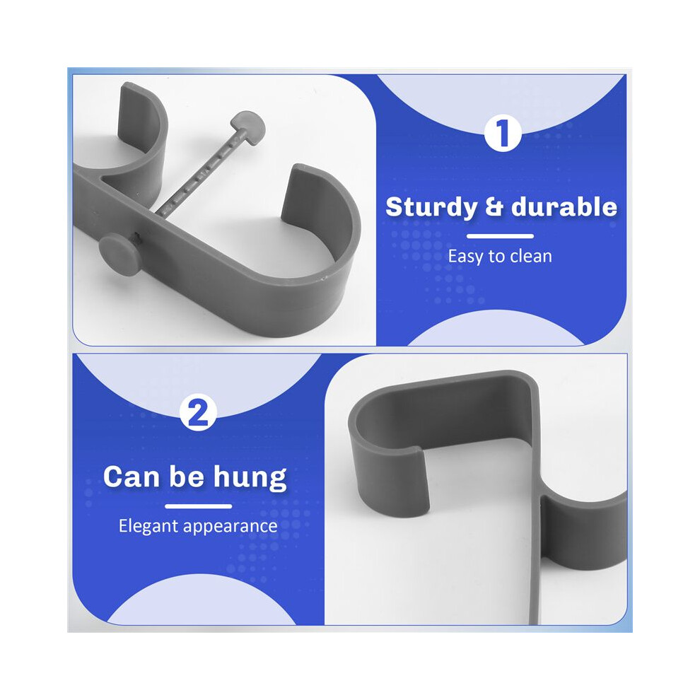 Adjustable Pool Leaf Skimmer Net Holder Ground Pools Pole Hanger Swimming Pool Rack Equipment Hooks Accessories Grey 6031055252452