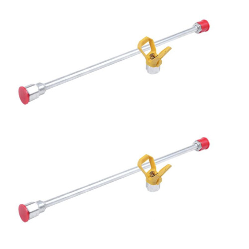 2Pc 20 Inch Airless Sprayer Paint Tool Extension Pole 50cm with Tip Guard Nozzle
