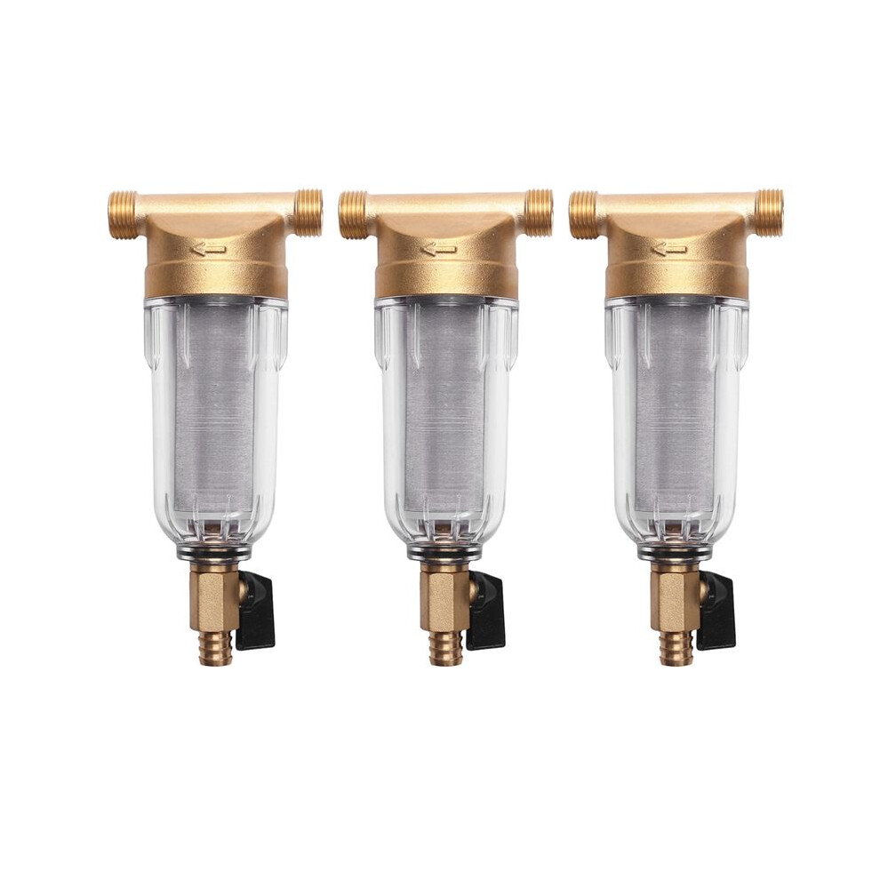 3X 4 Split-Mouth Water Filters Front Purifier Copper Lead Pre-Filter Backwash Remove Rust Contaminant Sediment Pipe 6031540427327
