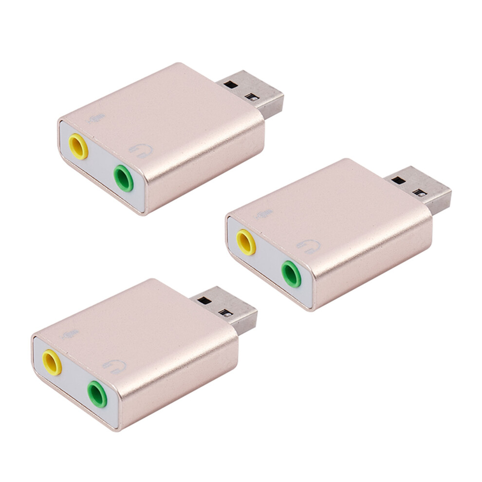 3X Usb Sound Card 7.1 External Usb To Jack 3.5Mm Headphone Adapter Stereo Audio Mic Sound Card For Pc Computer Laptop 6033868712666