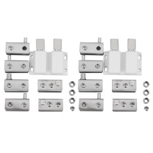 2X Stainless Steel Glass Door Pivot Hinge Double Magnetic Catch Set for 5-8mm Glass Door