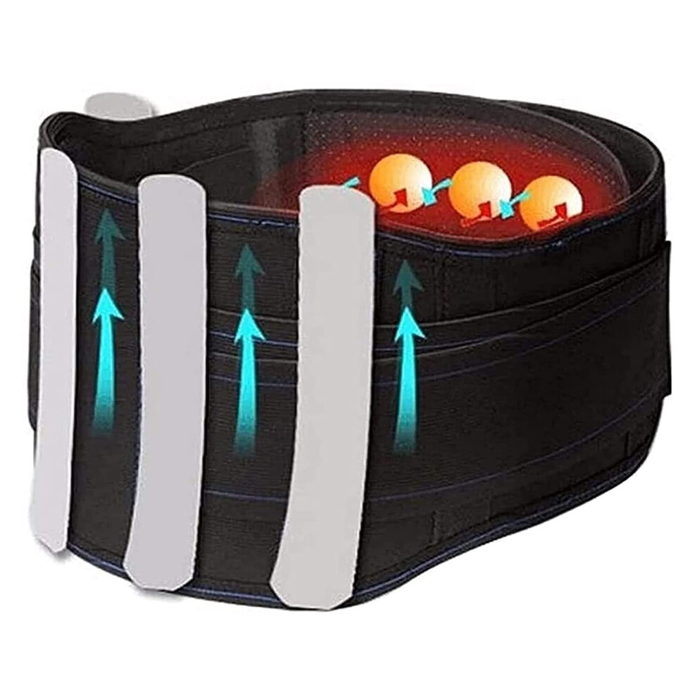 SelfâHeating Magnetic Back Support Belt for Pain Relief and Posture, Adjustable Lumbar Decompression Brace S Size