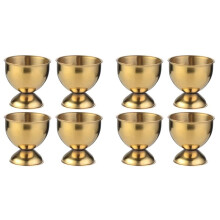 8X Egg Cups Set Stainless Steel Eggs Hard Boiled Eggs and Soft Tray Tool Holders Kitchen, Gold