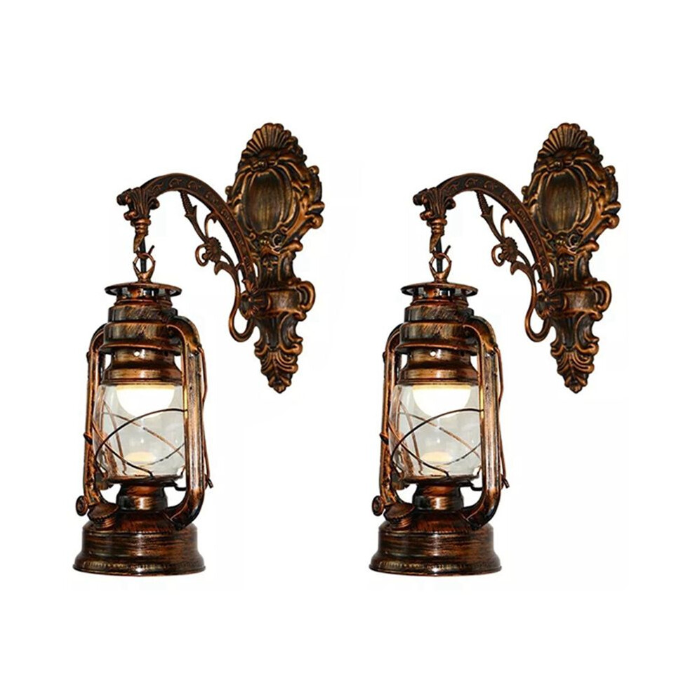2X Vintage Led Wall Lamp Barn Lantern Retro Oil Wall European Antique Style Coal/Light 6031055297750