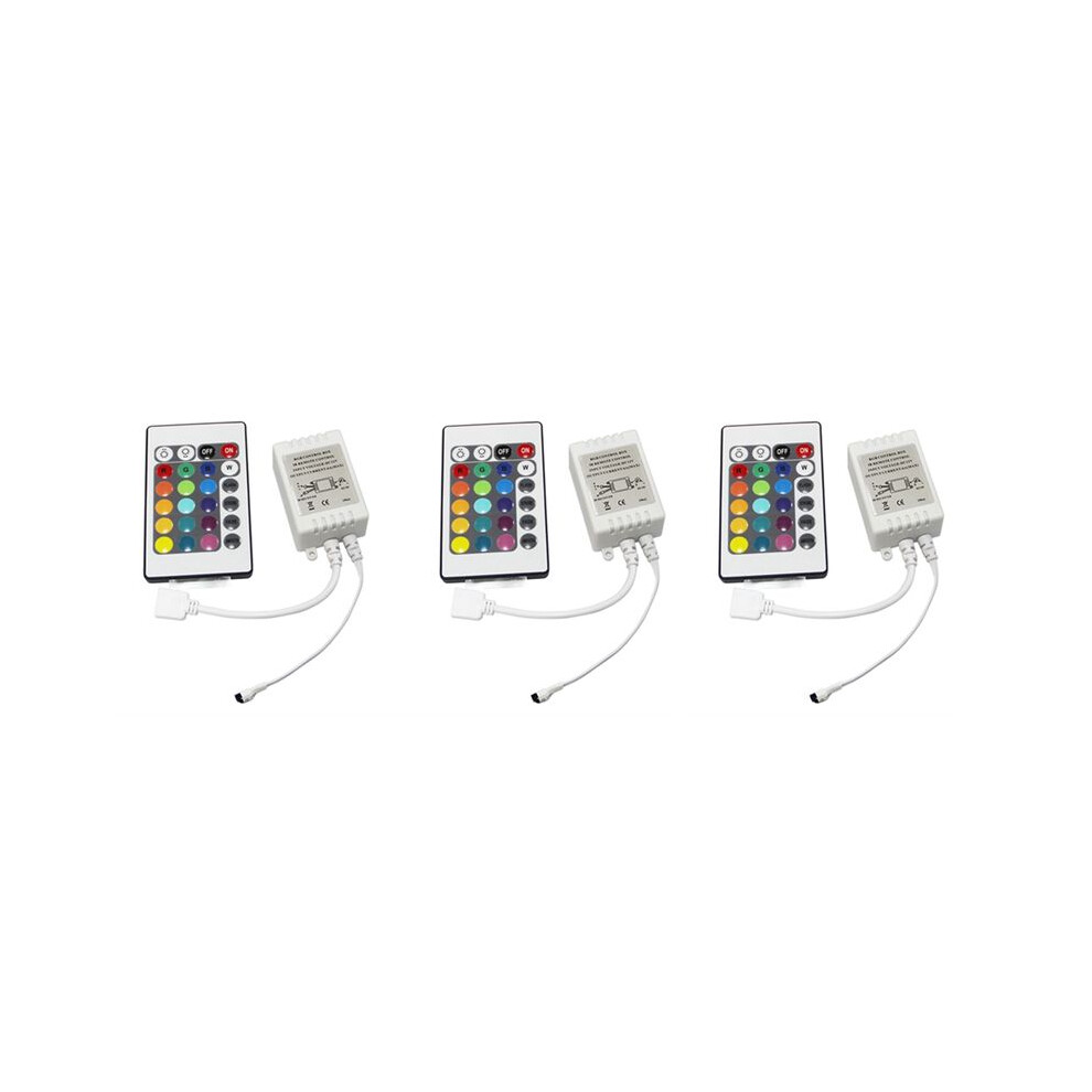 3X Led Rgb Controller Control Ir Fb 24 Keys 12V White 6032767105067