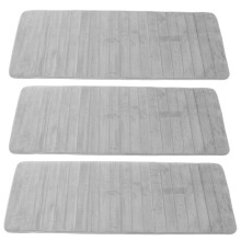3X Tapis de Bain Doux En Mousse À Mémoire de Forme-Tapis de Salle 60X160cm,Gris