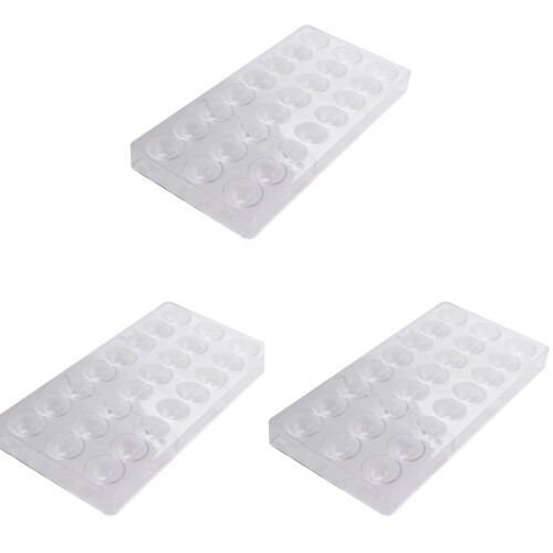 3X 24 Holes Semi Sphere Chocolate Mould Polycarbonate Chocolate Bar Mold Half  Candy Maker Mold Bakeware 1