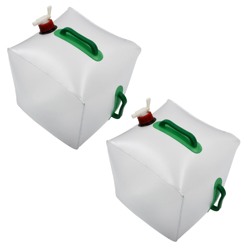 Brecantia 2X 20L 5.3 Gallon Portable Water Carrier Collapsible Water Storage Container For Camping Hiking Climbing