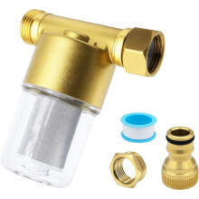 40- Reusable Brass Inline Sediment Filter - Universal Fit for Washing Machine, Shower, Garden Hose & Well Water