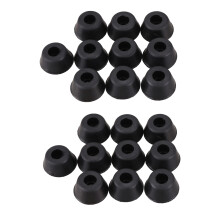 20 x Protecteur Conique de Pied des Meubles en Caoutchouc Noir 21mm x 10mm