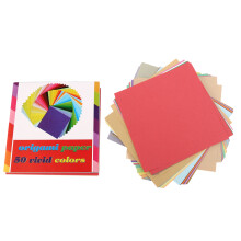 Origami Paper 50 Vivid Colors Double-Sided 200 Sheets Premium Quality 15cmx15cm for Arts and Crafts Projects - Same Color Both Sides