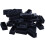 Plastic Rectangle Blanking End Tube Caps Inserts 25X50mm 180Pcs Black 6
