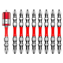Conjunto de 10 Pontas de Chave de Fenda Magnéticas PH2 de Ponta Dupla com Encaixe Cruzado de 65 mm