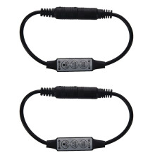 2X Low-Profile Interruttore Dimmer Un 3 Tasti Con Regolatore Nel Linea per Luce di Striscia Un LED Nero