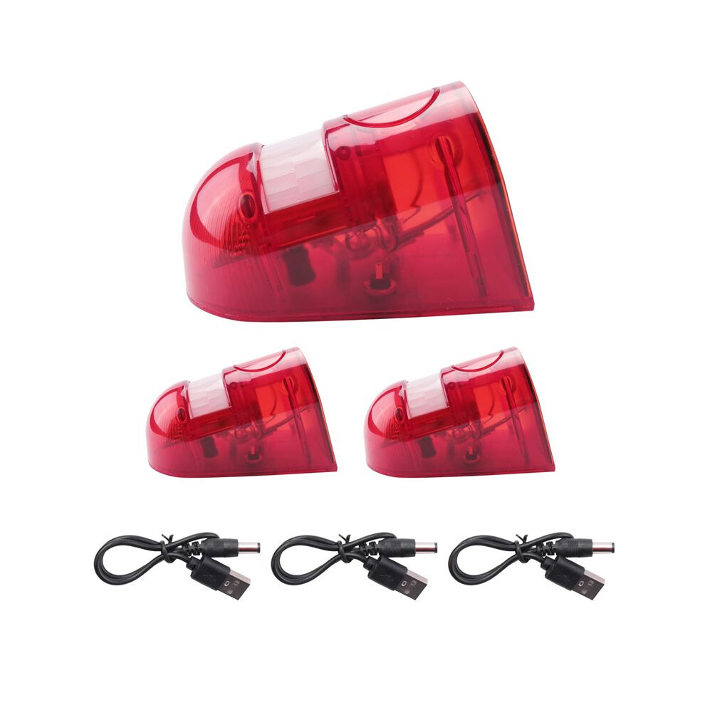 3 Pack Solar Strobe With Motion Sensor Alarm 129Db Sound Security Siren Ip65 Waterproof For Villa Farm Yard Garden Light 6034020657245