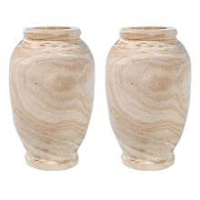 2X Vase en Bois DéCoration Salon Table en Bois Massif Articles Fleur Bouteille Ornement DéCoration de La Maison