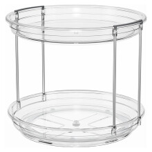 2 Tier Lazy Susan Turntable Spice Rack Organizer 9.25'' Rotating Organizer Container for Kitchen, Cabinet and So