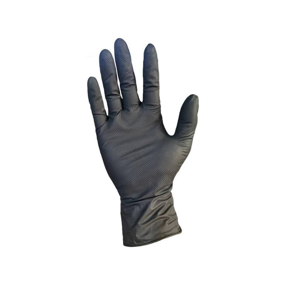Brecantia Heavy Duty Orange Nitrile Gloves 8Mil Industrial Disposable Glove For Mechanic Work Glove With Diamond Textured Grip Xl