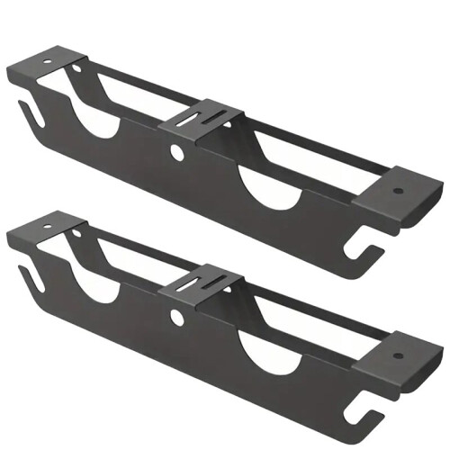 Metal Angle Grinder Bracket Wall-Mounted Double-Slot Tool Storage Rack with Built-in Cable Management Holes