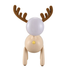 Elk Deer Roterande Nattljus Svans Justerbar Timing USB-Lampa Barn Sovrum Dekor Skrivbordsdekoration (Mousse FäRg)