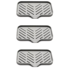 3X Silicone Kitchen Soap Tray, Sink Tray Drain Sponge Rack, Sink Storage Tray, Used for Sponge Soap Dispenser Scrubber