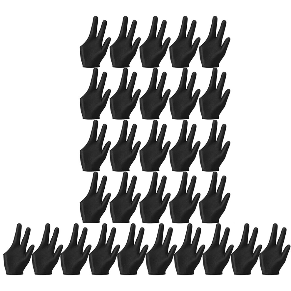 Brecantia Breathable Pool Gloves Billiards Gloves Pool Left Right Hand Gloves Universal 3 Fingers Cue Gloves Cue Sports Gloves,30