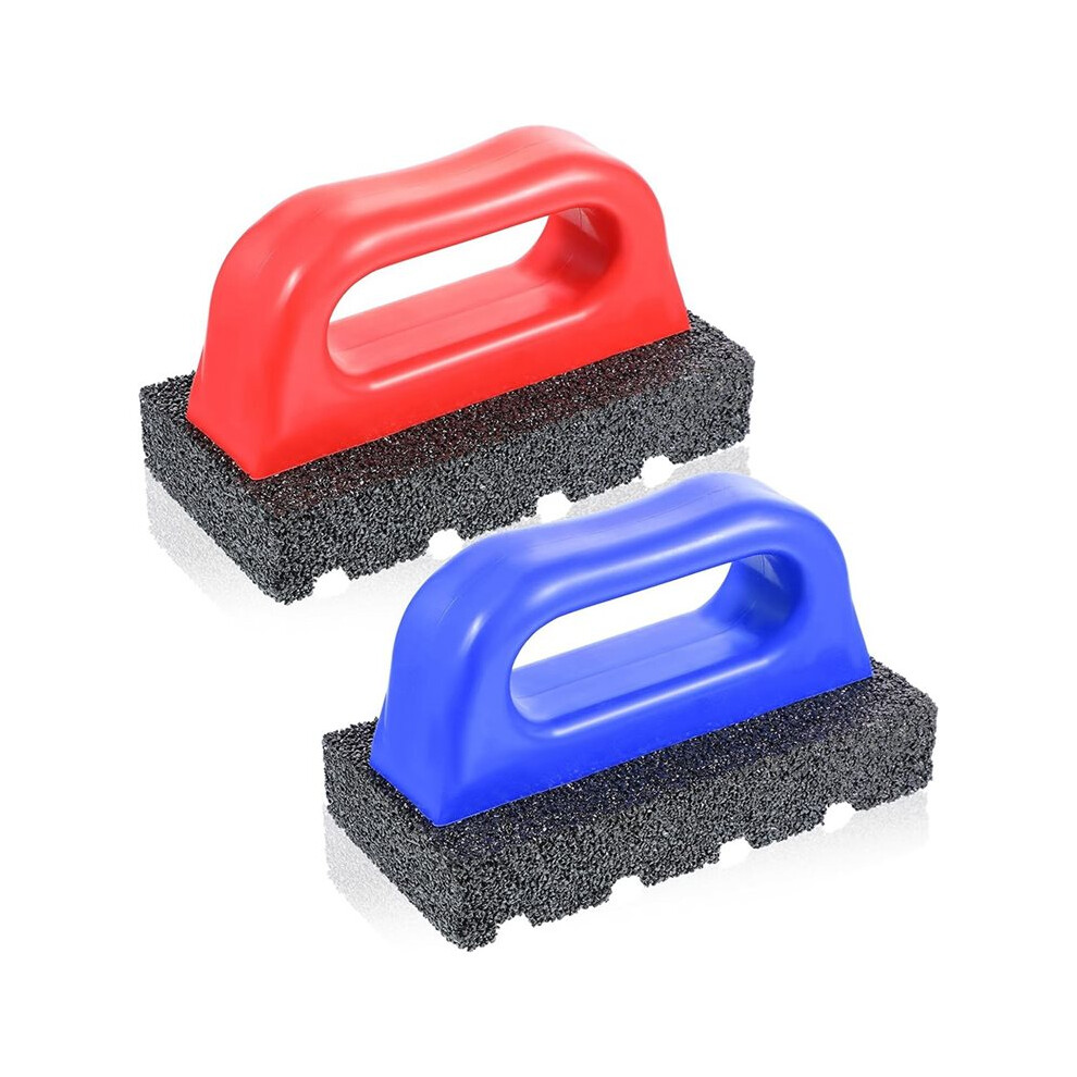 2-Pack Rub Bricks With Handles For Concrete Smoothing, 20 Grit Masonry Tools In Red And 6033823922970
