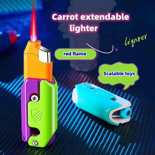 Foldable Butane Refillable Lighter with Adjustable Flame Control and Windproof Ignition Head, Color 2 1