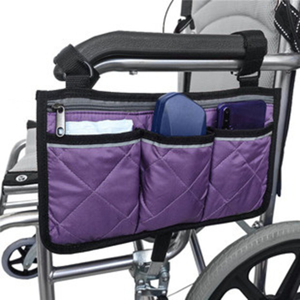 Brecantia Multifunctional Wheelchair Side Storage Bag Office Chair Hanging Pockets Phone Office Pouch Chair Cart