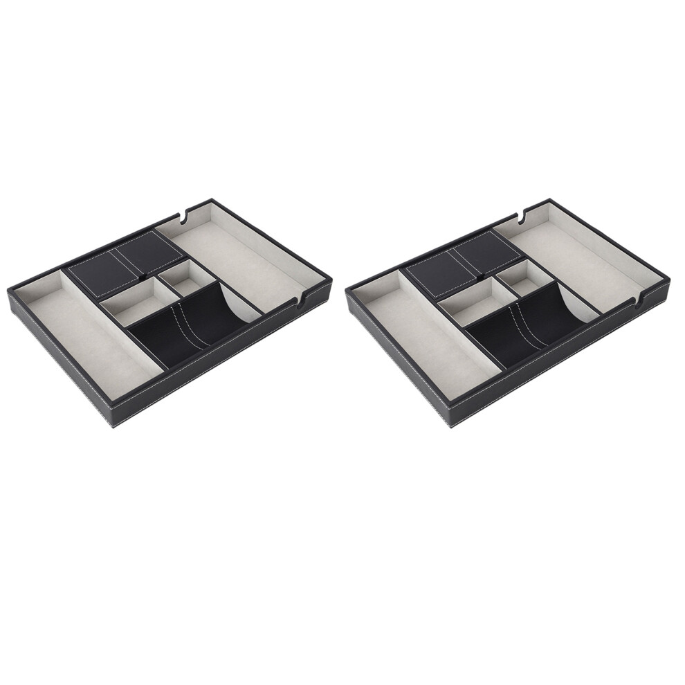 2X Valet Tray For Men, Edc Tray, Nightstand Organizer, Table Organizer, Charging Station, Catch All, Dresser Tray Brecantia