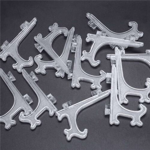 36Pcs 3 Inch Plastic Easels or Plate Holders Display Dinner Plate (Transparent) 1
