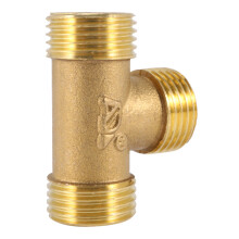 2X Brass T Shape Water Fuel Pipe Equal Male Tee Adapter Connector 1/2 Inch  Thread