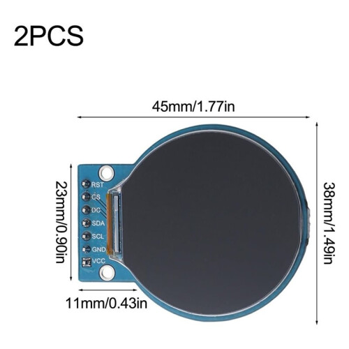 4PCS .28 Inch Circular TFT Display 240x240 Resolution, GC9A01 Driver Chip Compatible, SPI Interface IPS Screen 2