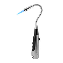 Butane Torch Lighter with 360 Ignition Angle, Adjustable Flame and Visible Fuel Window for Kitchen and Camping