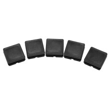 Square Table Chair Leg Tube Pipe Feet Insert Cap 25mmx25mm 60pcs Black